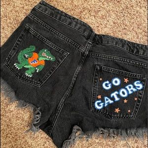Painted jean shorts - University of Florida